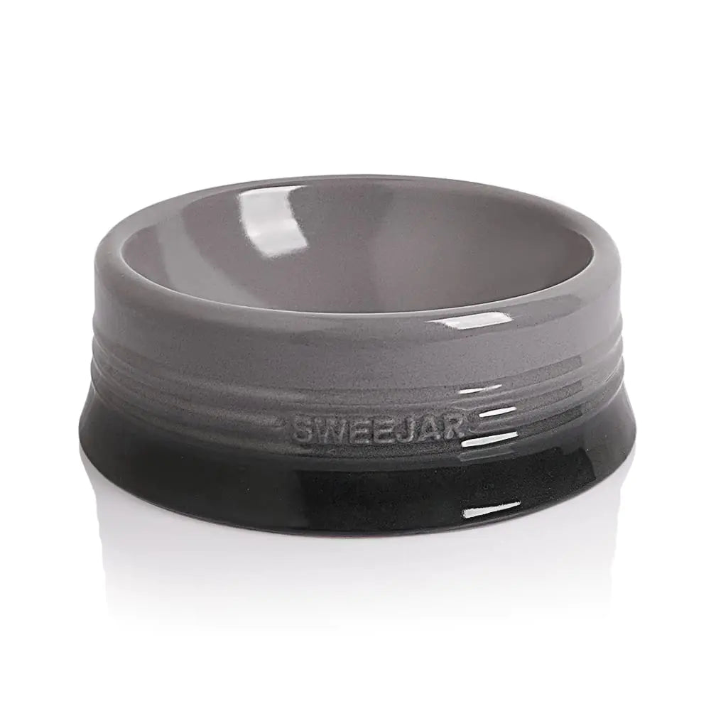 Sweejar Gradient Dog Bowl Ceramic Dog Food Dish for Large Dogs and Large Cat Porcelain Pet Bowl for Food and Water 32 oz (Gradient Grey) Kia Day Design
