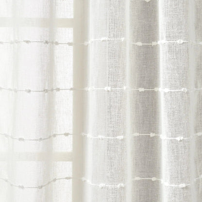 Sheer Textured Grommet Window Curtain Panel Pair - Kia Day Design