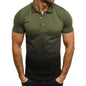 3D Gradual Change Short Sleeve Polo Shirt - Army Green S - shirt