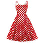 Slim Fit Polka Dot Cami Dress - Red 4XL - dress