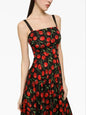 Floral Printed Cherry Belt Dress - Picture Color XXL - dress