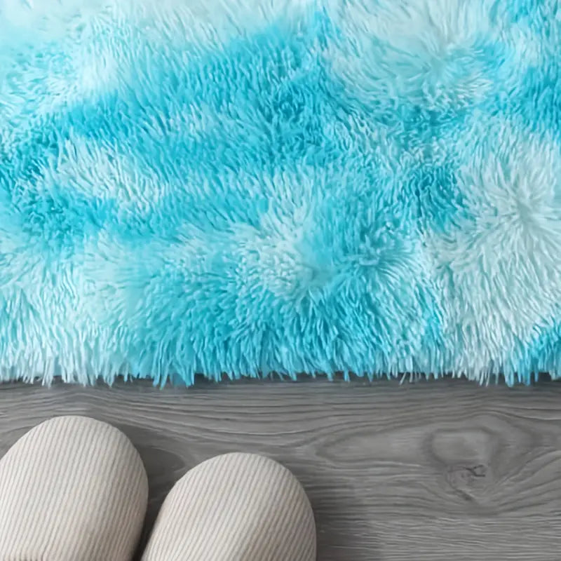 Blue Fluffy Shaggy Area Rug - Kia Day Design