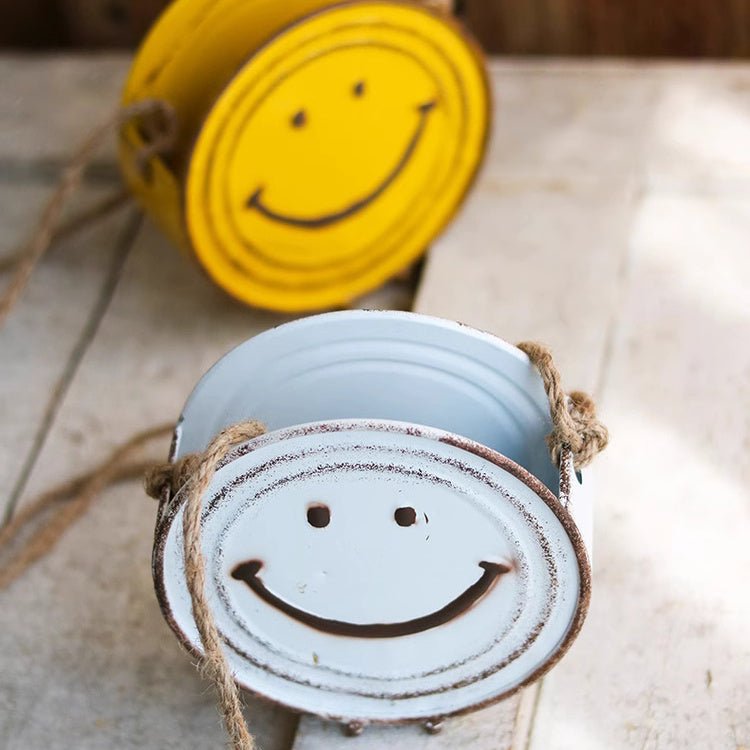 Happy Face Hanging Planter - -