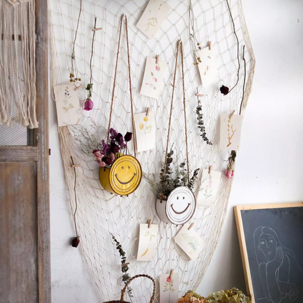 Happy Face Hanging Planter - -