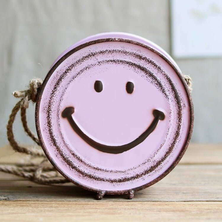 Happy Face Hanging Planter - -