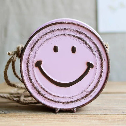 Happy Face Hanging Planter - -