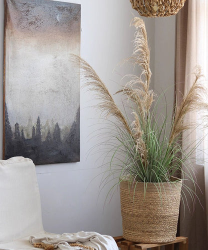 Natural Cylinder Storage and Planter Basket - -