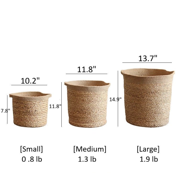 Natural Cylinder Storage and Planter Basket - Large -