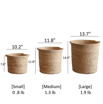 Natural Cylinder Storage and Planter Basket - Large -