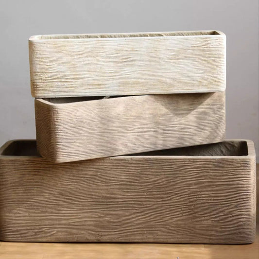 Modern Rectangular Textured Planter - - Planter