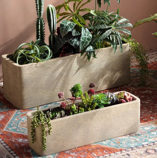 Modern Rectangular Textured Planter - - Planter