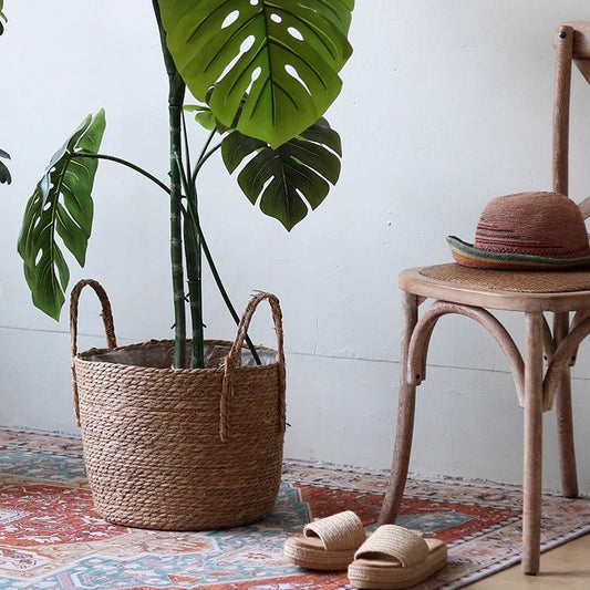 Handwoven Seagrass Basket for Plants - - basket