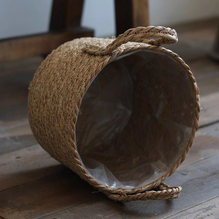 Handwoven Seagrass Basket for Plants - -