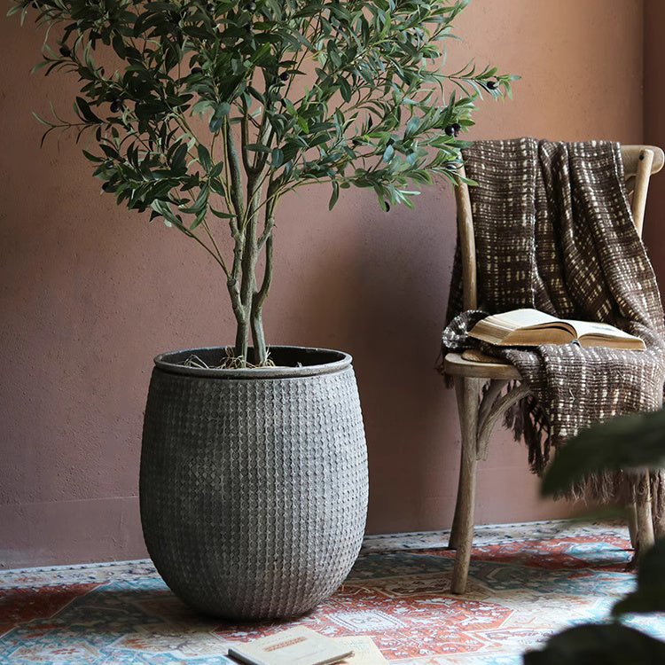 StoneNest Textured Planter - Gray -