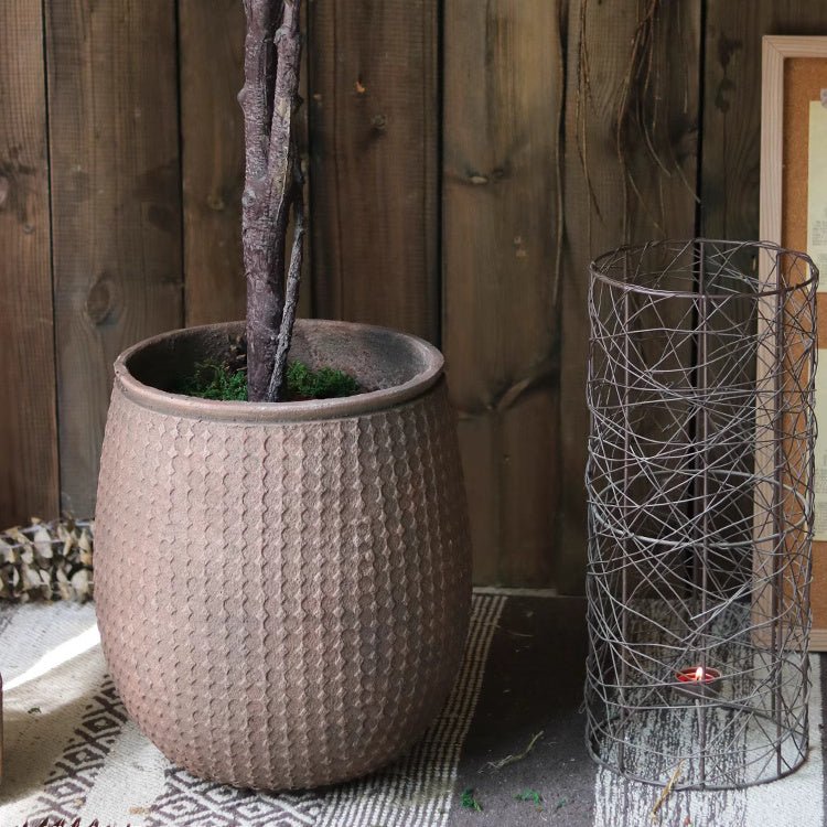 StoneNest Textured Planter - Red -