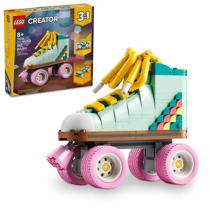 LEGO Creator 3 in 1 Retro Roller Skate Building Kit Transforms from Roller Skate Toy to Mini Skateboard to Boom Box Radio Birthday Gift for Skaters Cool Toy for Boys and Girls Ages 8 and Up 31148