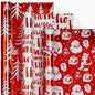 Christmas Wrapping Paper -Red Foil Gift Wrapping Paper Roll - Red - wrapping paper