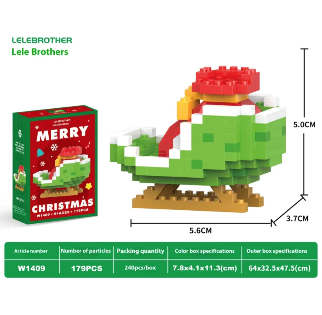 Christmas Snowman Assembly Blocks - W1409 Sled - building toy