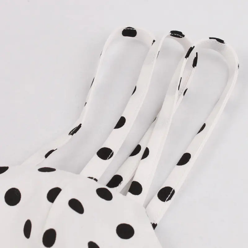 Slim Fit Polka Dot Cami Dress - - dress