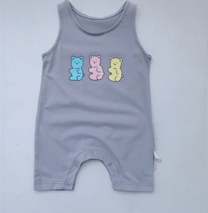 MILANCEL 2022 Summer New Baby Romper grey blue