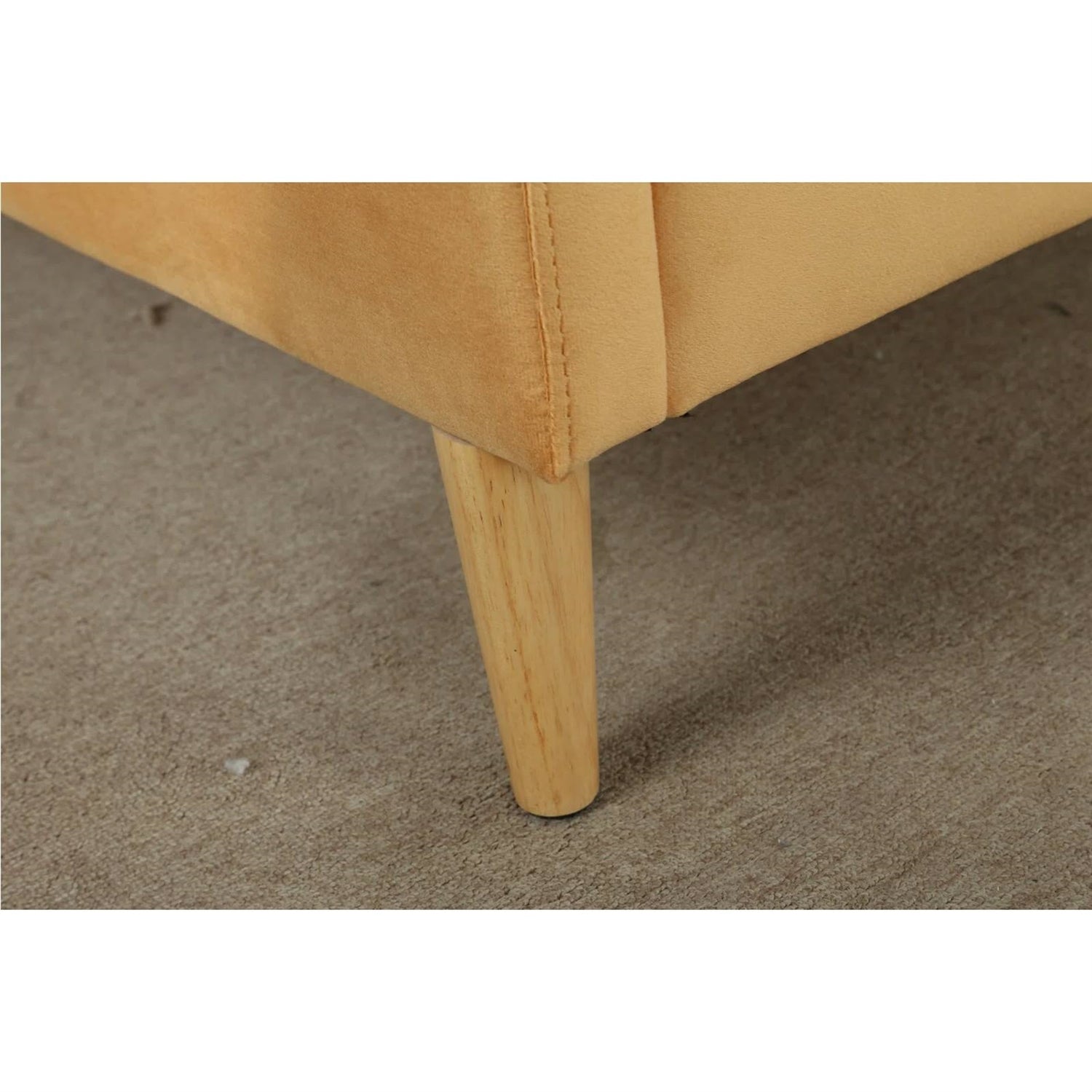 Twin size Mid-Century Modern Yellow Velvet Upholstered Daybed - - Bedroom > Bed Frames > Daybeds