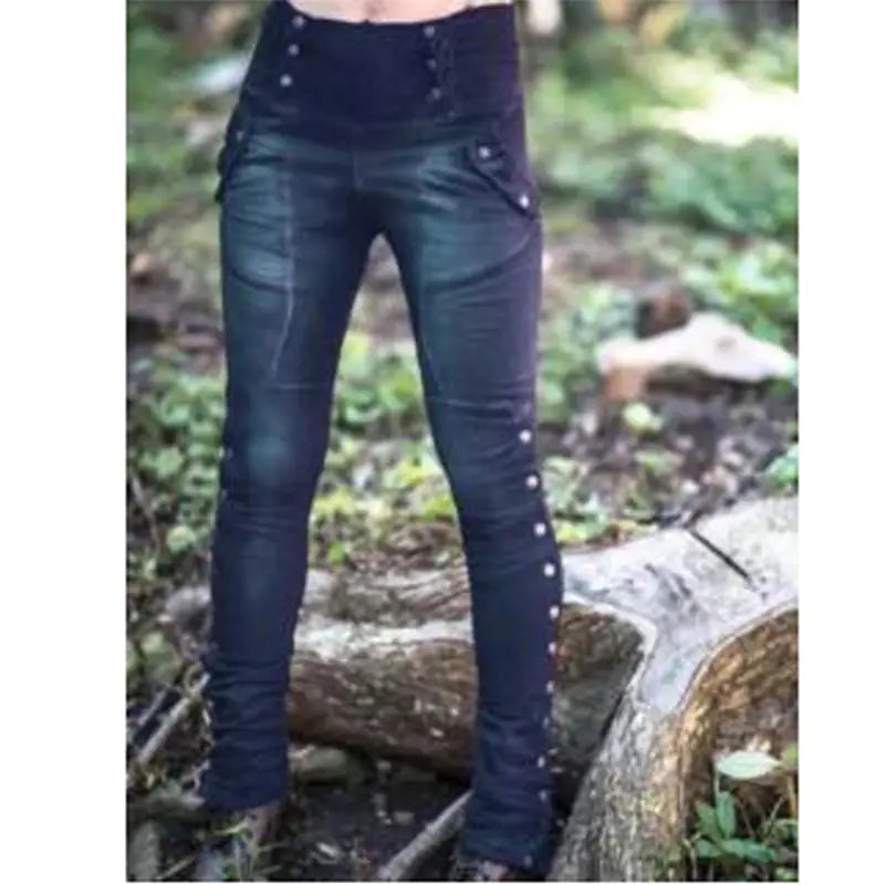 Stretch Pocket Pencil Pants - Blue 3XL - Women's Fashion - Women's Clothing - Bottoms - Jeans