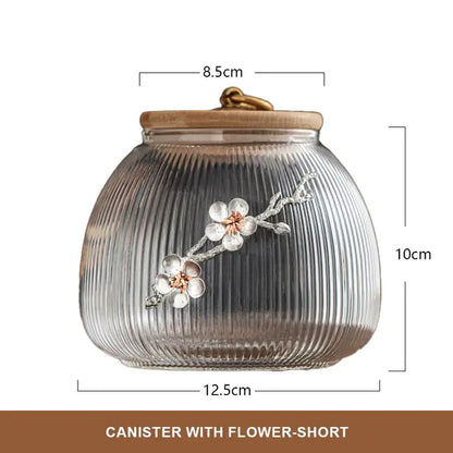 Glass Storage Jar Canister Short-B