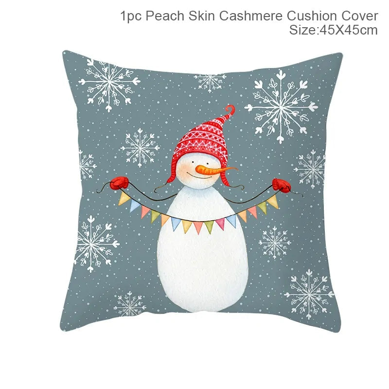 Cartoon Christmas Pillow Cover Kia Day Design
