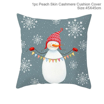 Cartoon Christmas Pillow Cover Kia Day Design