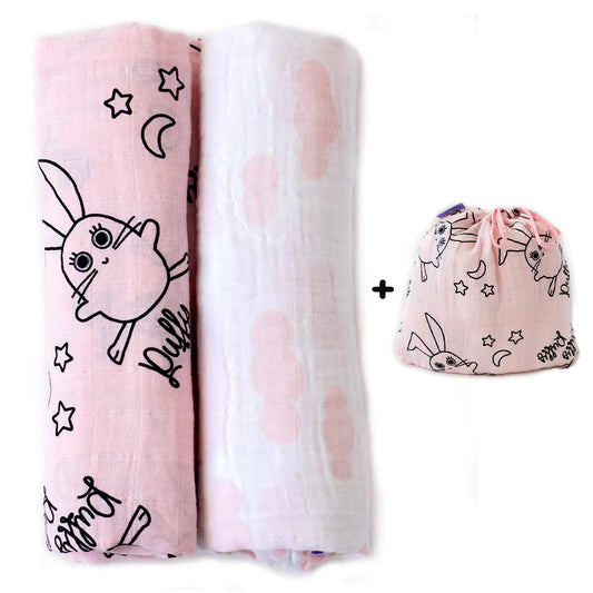 Milk&Moo Set of 2 Chancin Baby Muslin Swaddle Blanket