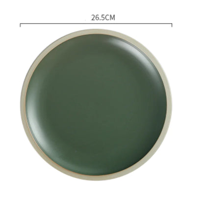 Morandi Ceramic Round Dinner Plates - Green 10inches - plates