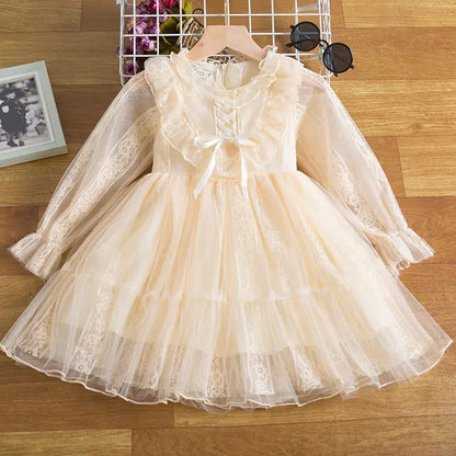 Spring Sequin Girls Dress cream 3T (100)