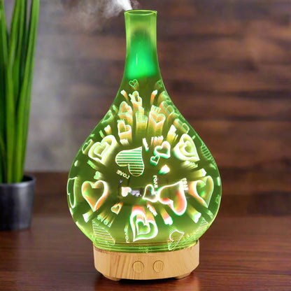 LED Light Humidifier Heart-Light Wood