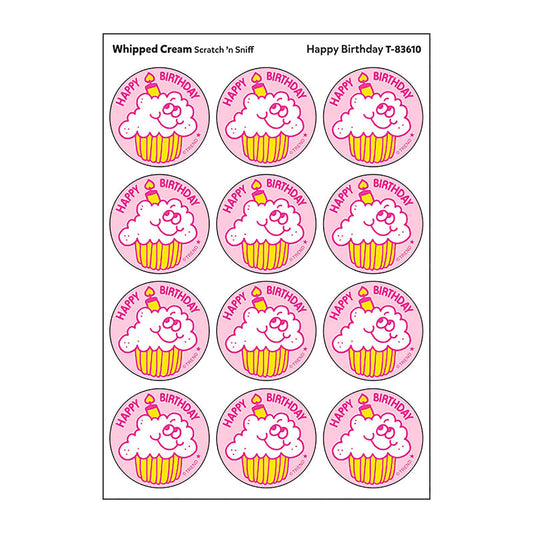 Happy Birthday/Whipped Cream Scent Retro Stinky Stickers by TREND; 24s/pk - Authentic 1980s Designs! Kia Day Design