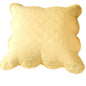 Tache Yellow Diamond Matelasse Scalloped Buttercup Puffs Cushion Covers / Euro Sham (YELLEMDES) - 26 x 26 - Euro Sham / Cushion Cover
