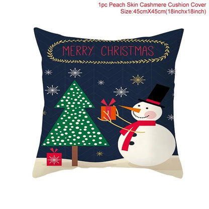Cartoon Christmas Pillow Cover Kia Day Design