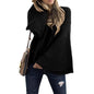 Loose Fit Batwing Sweater with Flared Sleeves