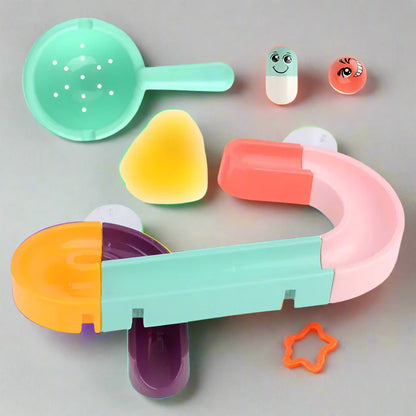 Baby Bath Duck Toys DIY Marble Race Run Assembling Track Kia Day Design