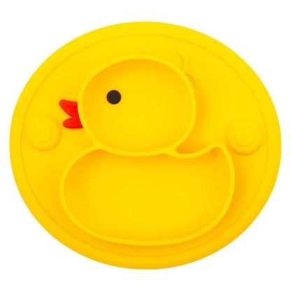 Baby Duck Shape Silicone Plate Yellow