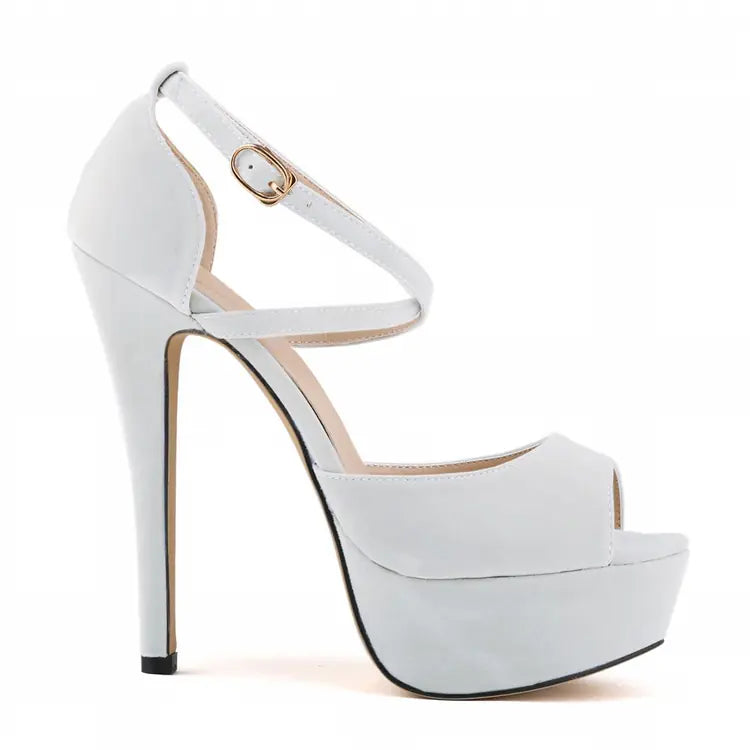 High Heel Nightclub Sandals - White 41 - heels