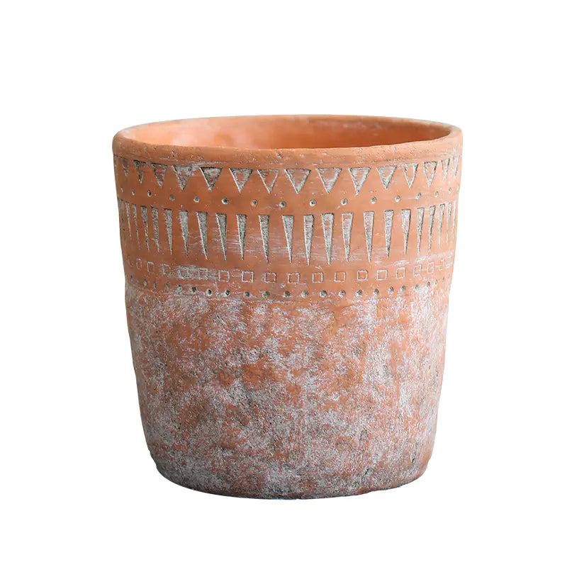 Vintage Red Clay Pot with African Element Design Kia Day Design