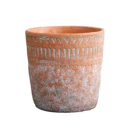 Vintage Red Clay Pot with African Element Design Kia Day Design