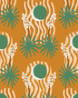 Yucca Moon Wallpaper, orange and green- Samantha Santana Creative- {{Product type}}