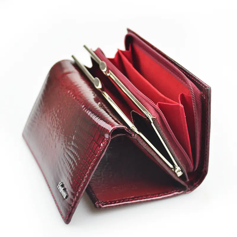 Genuine Leather Crocodile Wallet for Women