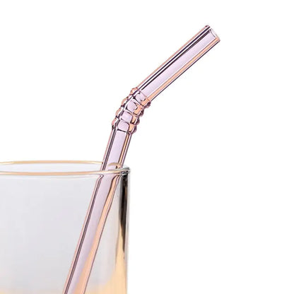 Colorful Straw Glass Drinking