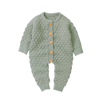 Winter Warm Knitted Baby Clothes Light Green 12 Months Old