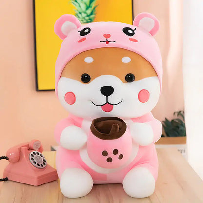 Boba Drinking Shiba Plush Toy Kia Day Design