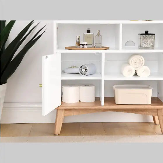 Floor Cabinet with Solid Wood Base - Kia Day Design