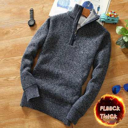 Men's Slim Fit Fleece Cardigan Sweater - Kia Day Design