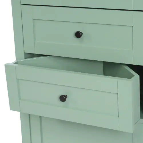 Green Triangular Tall Cabinet With 3 Drawers and Adjustable Shelves - Kia Day Design